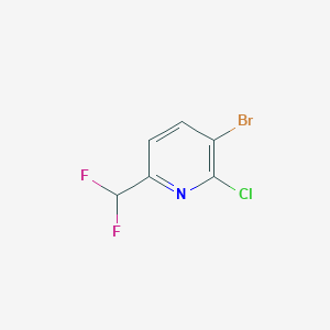 molecular formula C6H3BrClF2N B2406965 3-溴-2-氯-6-(二氟甲基)吡啶 CAS No. 1805221-46-8