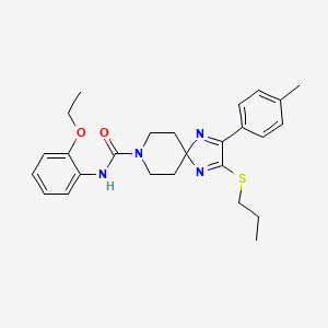 molecular formula C26H32N4O2S B2406968 N-(2-ethoxyphenyl)-2-(propylthio)-3-(p-tolyl)-1,4,8-triazaspiro[4.5]deca-1,3-diene-8-carboxamide CAS No. 894883-58-0