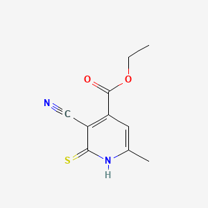 molecular formula C10H10N2O2S B2406972 Ethyl 3-cyano-2-mercapto-6-methylisonicotinate CAS No. 56891-69-1