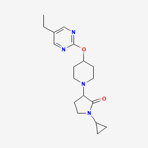 molecular formula C18H26N4O2 B2406974 1-Cyclopropyl-3-[4-(5-ethylpyrimidin-2-yl)oxypiperidin-1-yl]pyrrolidin-2-one CAS No. 2379948-87-3