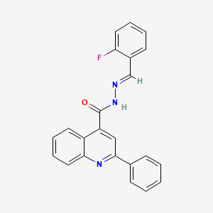 molecular formula C23H16FN3O B2406977 (E)-N'-(2-fluorobenzylidene)-2-phenylquinoline-4-carbohydrazide CAS No. 314076-72-7