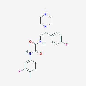 molecular formula C22H26F2N4O2 B2406990 N1-(3-fluoro-4-methylphenyl)-N2-(2-(4-fluorophenyl)-2-(4-methylpiperazin-1-yl)ethyl)oxalamide CAS No. 898451-80-4