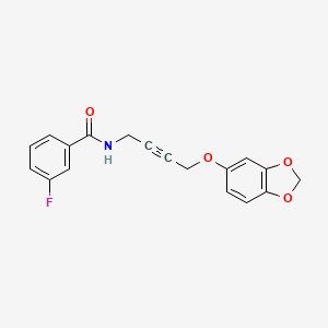 N-(4-(benzo[d][1,3]dioxol-5-yloxy)but-2-yn-1-yl)-3-fluorobenzamide