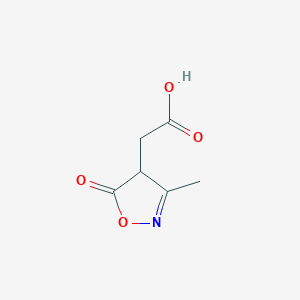 molecular formula C6H7NO4 B2406998 2-(3-Methyl-5-oxo-4,5-dihydro-1,2-oxazol-4-yl)essigsäure CAS No. 1042541-93-4