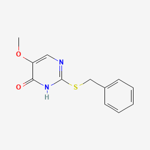 molecular formula C12H12N2O2S B2407000 2-(苄基硫代)-5-甲氧基-4-嘧啶醇 CAS No. 56495-12-6