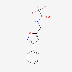 2,2,2-trifluoro-N-[(3-phenyl-1,2-oxazol-5-yl)methyl]acetamide