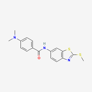 molecular formula C17H17N3OS2 B2407003 4-(dimethylamino)-N-(2-(methylthio)benzo[d]thiazol-6-yl)benzamide CAS No. 441289-51-6