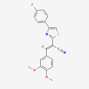 (2E)-3-(3,4-dimethoxyphenyl)-2-[4-(4-fluorophenyl)-1,3-thiazol-2-yl]prop-2-enenitrile