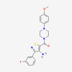 (4-Amino-3-(3-fluorophenyl)isothiazol-5-yl)(4-(4-methoxyphenyl)piperazin-1-yl)methanone