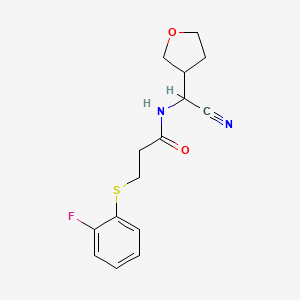 molecular formula C15H17FN2O2S B2407018 N-[Cyano(oxolan-3-yl)methyl]-3-(2-fluorophenyl)sulfanylpropanamide CAS No. 1436230-28-2