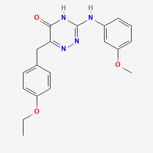 molecular formula C19H20N4O3 B2407027 6-(4-ethoxybenzyl)-3-((3-methoxyphenyl)amino)-1,2,4-triazin-5(4H)-one CAS No. 905764-95-6