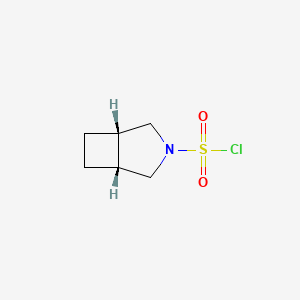 molecular formula C6H10ClNO2S B2407030 rac-(1R,5S)-3-氮杂双环[3.2.0]庚烷-3-磺酰氯，顺式 CAS No. 2020124-08-5