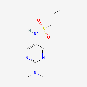 molecular formula C9H16N4O2S B2407033 N-(2-(ジメチルアミノ)ピリミジン-5-イル)プロパン-1-スルホンアミド CAS No. 1421452-29-0