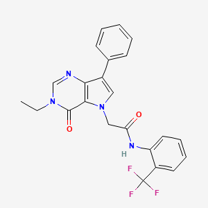 2-(3-ethyl-4-oxo-7-phenyl-3,4-dihydro-5H-pyrrolo[3,2-d]pyrimidin-5-yl)-N-[2-(trifluoromethyl)phenyl]acetamide