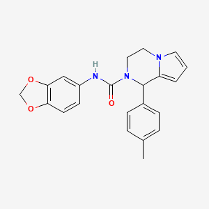 molecular formula C22H21N3O3 B2407037 N-(benzo[d][1,3]dioxol-5-yl)-1-(p-tolyl)-3,4-dihydropyrrolo[1,2-a]pyrazine-2(1H)-carboxamide CAS No. 899961-10-5