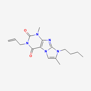 molecular formula C16H21N5O2 B2407040 3-allyl-8-butyl-1,7-dimethyl-1H-imidazo[2,1-f]purine-2,4(3H,8H)-dione CAS No. 887463-72-1