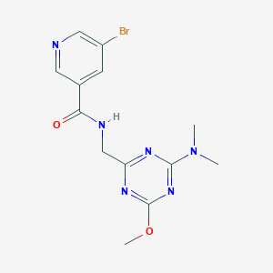 molecular formula C13H15BrN6O2 B2407046 5-bromo-N-((4-(dimethylamino)-6-methoxy-1,3,5-triazin-2-yl)methyl)nicotinamide CAS No. 2034540-43-5