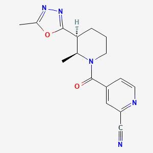 4-[(2S,3S)-2-Methyl-3-(5-methyl-1,3,4-oxadiazol-2-yl)piperidine-1-carbonyl]pyridine-2-carbonitrile