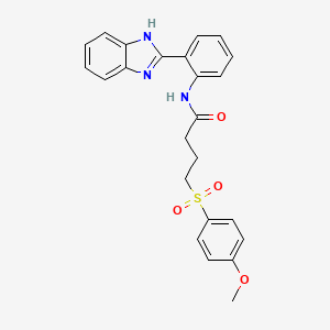 molecular formula C24H23N3O4S B2407054 N-(2-(1H-benzo[d]imidazol-2-yl)phenyl)-4-((4-methoxyphenyl)sulfonyl)butanamide CAS No. 941878-90-6