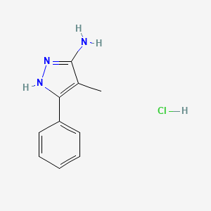 molecular formula C10H12ClN3 B2407055 4-methyl-3-phenyl-1H-pyrazol-5-amine hydrochloride CAS No. 1238871-01-6