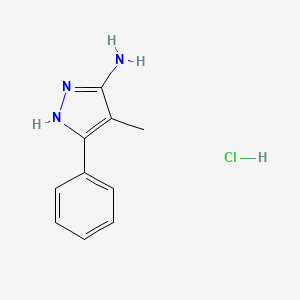 molecular formula C10H12ClN3 B2407055 4-甲基-3-苯基-1H-吡唑-5-胺盐酸盐 CAS No. 1238871-01-6