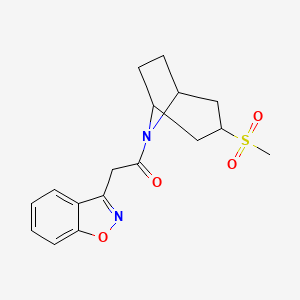 molecular formula C17H20N2O4S B2407061 2-(benzo[d]isoxazol-3-yl)-1-((1R,5S)-3-(methylsulfonyl)-8-azabicyclo[3.2.1]octan-8-yl)ethanone CAS No. 1704632-97-2