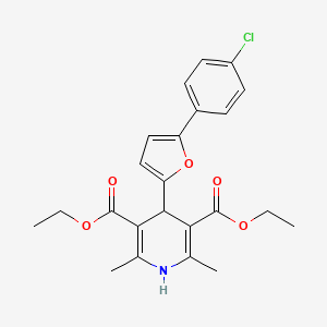 molecular formula C23H24ClNO5 B2407062 Diethyl 4-[5-(4-chlorophenyl)furan-2-yl]-2,6-dimethyl-1,4-dihydropyridine-3,5-dicarboxylate CAS No. 117210-69-2