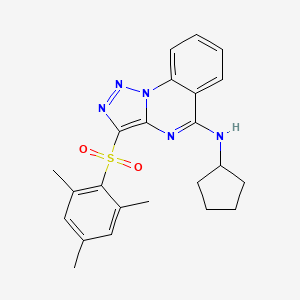 molecular formula C23H25N5O2S B2407063 N-cyclopentyl-3-(mesitylsulfonyl)-[1,2,3]triazolo[1,5-a]quinazolin-5-amine CAS No. 904575-81-1