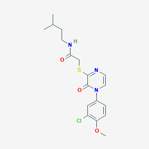 2-[4-(3-chloro-4-methoxyphenyl)-3-oxopyrazin-2-yl]sulfanyl-N-(3-methylbutyl)acetamide