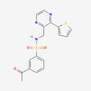 3-acetyl-N-((3-(thiophen-2-yl)pyrazin-2-yl)methyl)benzenesulfonamide