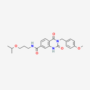 molecular formula C23H27N3O5 B2407077 N-(3-isopropoxypropyl)-3-(4-methoxybenzyl)-2,4-dioxo-1,2,3,4-tetrahydroquinazoline-7-carboxamide CAS No. 892275-80-8
