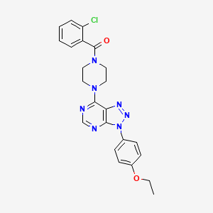 molecular formula C23H22ClN7O2 B2407080 (2-氯苯基)(4-(3-(4-乙氧苯基)-3H-[1,2,3]三唑并[4,5-d]嘧啶-7-基)哌嗪-1-基)甲苯酮 CAS No. 920185-46-2