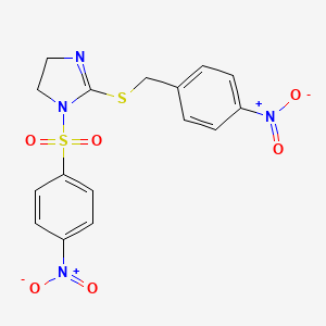 2-[(4-Nitrophenyl)methylsulfanyl]-1-(4-nitrophenyl)sulfonyl-4,5-dihydroimidazole