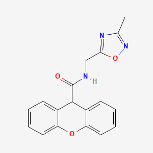 molecular formula C18H15N3O3 B2407082 N-[(3-甲基-1,2,4-恶二唑-5-基)甲基]-9H-呫吨-9-甲酰胺 CAS No. 1207001-76-0