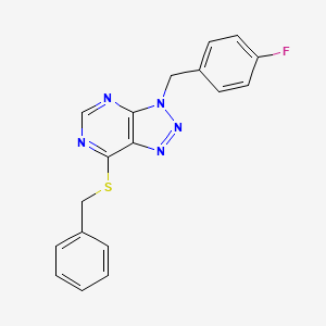 7-Benzylsulfanyl-3-[(4-fluorophenyl)methyl]triazolo[4,5-d]pyrimidine