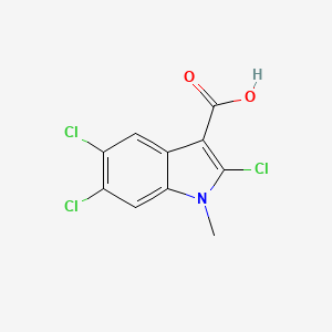 molecular formula C10H6Cl3NO2 B2407086 2,5,6-三氯-1-甲基-1H-吲哚-3-羧酸 CAS No. 1310241-78-1