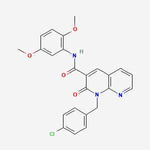 molecular formula C24H20ClN3O4 B2407089 1-(4-氯苄基)-N-(2,5-二甲氧基苯基)-2-氧代-1,2-二氢-1,8-萘啶-3-甲酰胺 CAS No. 1005301-96-1