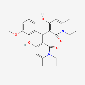3,3'-((3-methoxyphenyl)methylene)bis(1-ethyl-4-hydroxy-6-methylpyridin-2(1H)-one)