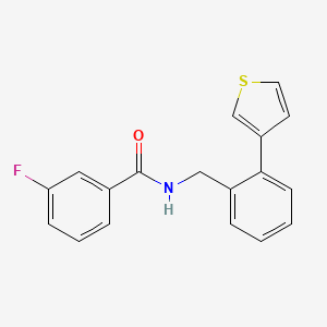molecular formula C18H14FNOS B2407106 3-fluoro-N-(2-(thiophen-3-yl)benzyl)benzamide CAS No. 1797638-08-4
