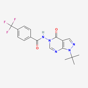 molecular formula C17H16F3N5O2 B2407119 N-(1-(tert-butyl)-4-oxo-1H-pyrazolo[3,4-d]pyrimidin-5(4H)-yl)-4-(trifluoromethyl)benzamide CAS No. 899995-52-9