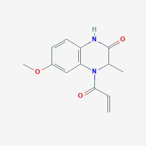 molecular formula C13H14N2O3 B2407123 6-Methoxy-3-methyl-4-prop-2-enoyl-1,3-dihydroquinoxalin-2-one CAS No. 2174216-30-7