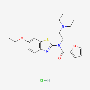 molecular formula C20H26ClN3O3S B2407138 盐酸N-(2-(二乙氨基)乙基)-N-(6-乙氧基苯并[d]噻唑-2-基)呋喃-2-甲酰胺 CAS No. 1217174-87-2