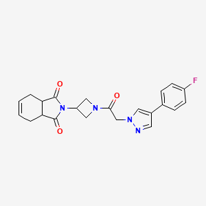 molecular formula C22H21FN4O3 B2407139 2-(1-(2-(4-(4-Fluorphenyl)-1H-pyrazol-1-yl)acetyl)azetidin-3-yl)-3a,4,7,7a-tetrahydro-1H-isoindol-1,3(2H)-dion CAS No. 2034381-49-0