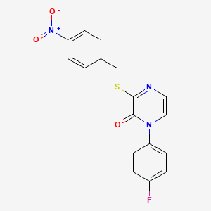 1-(4-fluorophenyl)-3-((4-nitrobenzyl)thio)pyrazin-2(1H)-one