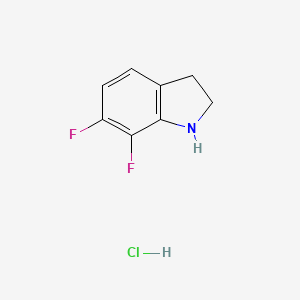 molecular formula C8H8ClF2N B2407147 6,7-二氟-2,3-二氢-1H-吲哚盐酸盐 CAS No. 1909336-58-8