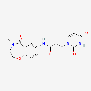 molecular formula C17H18N4O5 B2407149 3-(2,4-dioxo-3,4-dihydropyrimidin-1(2H)-yl)-N-(4-methyl-5-oxo-2,3,4,5-tetrahydrobenzo[f][1,4]oxazepin-7-yl)propanamide CAS No. 1286710-99-3
