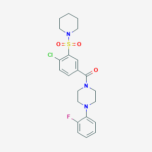 (4-Chloro-3-(piperidin-1-ylsulfonyl)phenyl)(4-(2-fluorophenyl)piperazin-1-yl)methanone