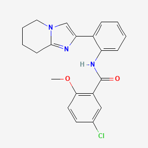 molecular formula C21H20ClN3O2 B2407172 5-chloro-2-methoxy-N-(2-(5,6,7,8-tetrahydroimidazo[1,2-a]pyridin-2-yl)phenyl)benzamide CAS No. 2034470-86-3