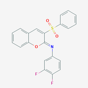 (Z)-3,4-difluoro-N-(3-(phenylsulfonyl)-2H-chromen-2-ylidene)aniline