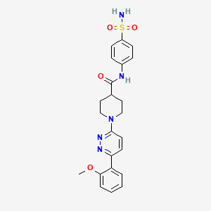 molecular formula C23H25N5O4S B2407179 1-(6-(2-methoxyphenyl)pyridazin-3-yl)-N-(4-sulfamoylphenyl)piperidine-4-carboxamide CAS No. 1105232-52-7